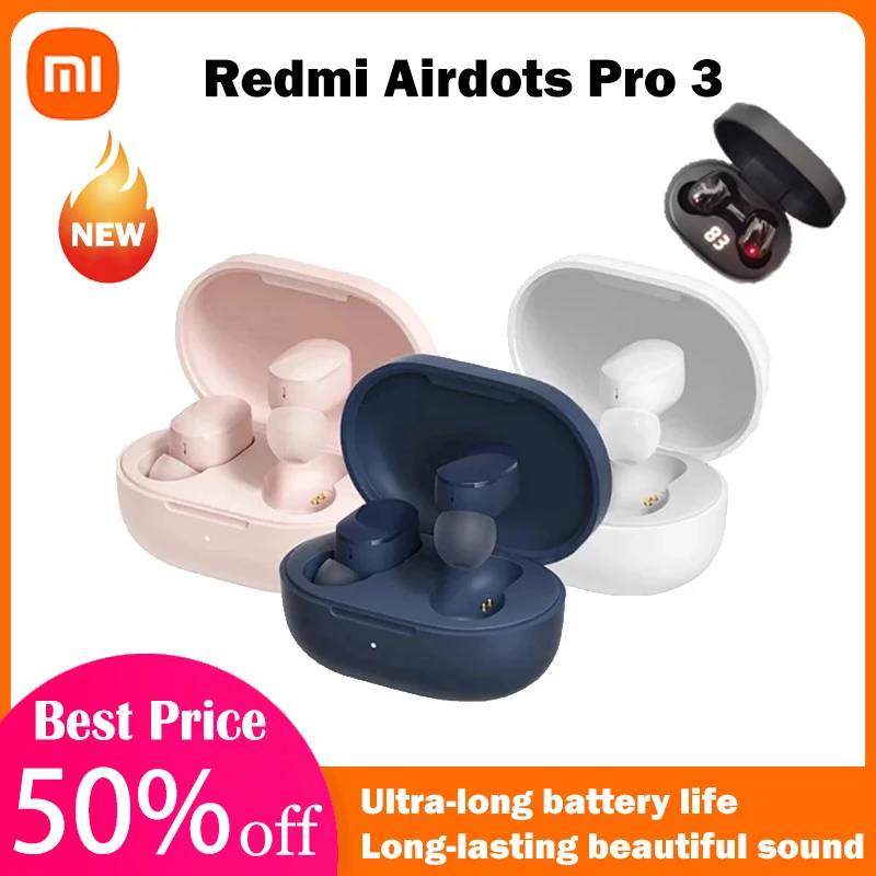 

Xiaomi Redmi AirDots Pro 3 TWS Earphone Wireless Bluetooth 5.2 True Wireless Headset HiFi Stereo with Mic Handsfree Buds Earbuds