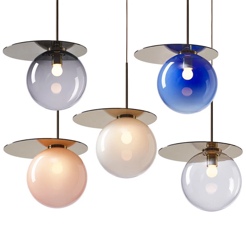 

Modern Stained Glass Bubble Pendant Lamp Ceiling Decor Hanging Lights Home Living Room Bedroom Chandeliers Suspension Luminaire