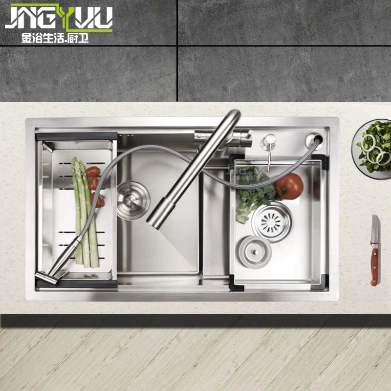 Умывальник для кухни большая многофункциональная раковина с одним отверстием
