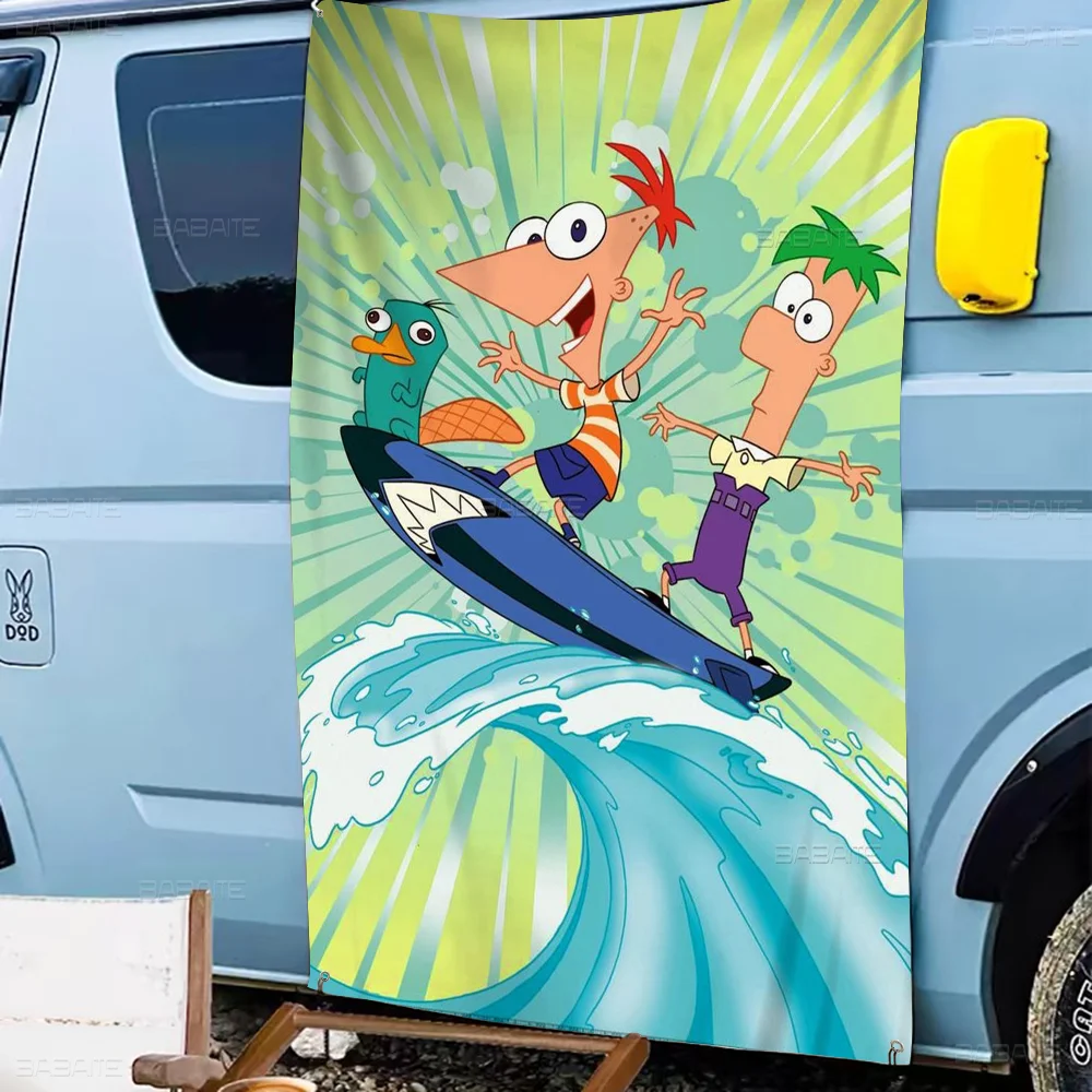 P-phineas мультфильм F-фаски ретро флаги множественный выбор живой студийный стенд