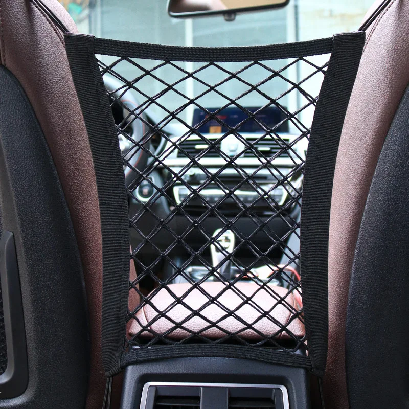 

Multi-functional Storage Net Bag Car Divider Pet Barrier Stretchable Elastic Mesh Bag Organizer Auto Accessories