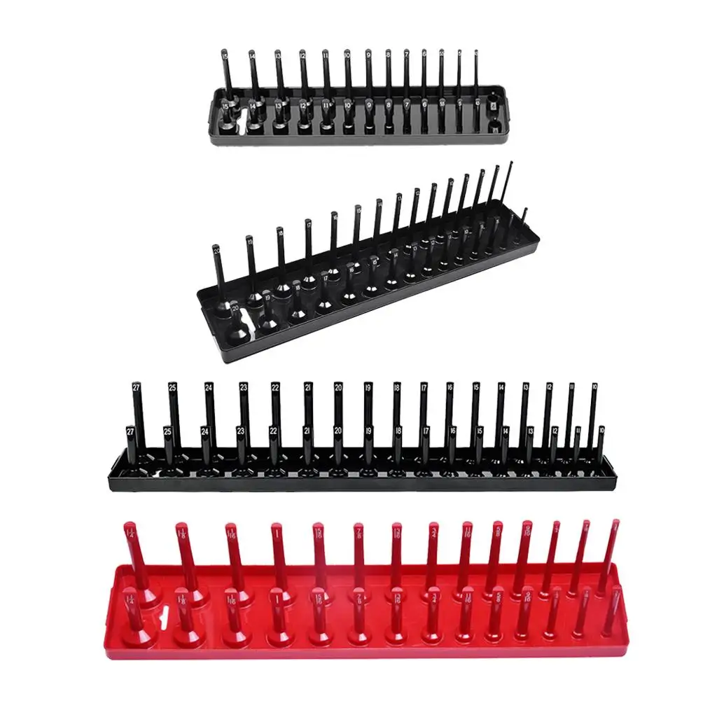 

4Pcs SAE Metric Socket Tray Rack Deep Shallow Holder Storage Tool Organizer for Desktop Drawer Tool Chest Time Saving