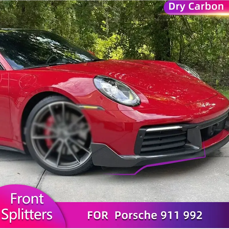 Prepreg сухой углеродный передний бампер разветвители для Porsche 911 992 стандартные