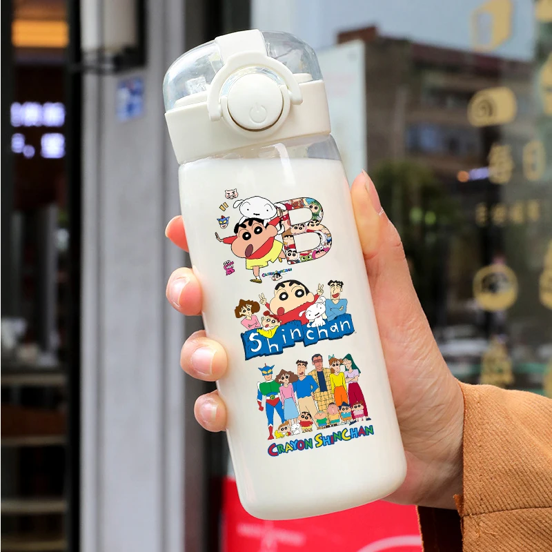 Фото Чашка для воды Crayon Shin-chan, 400 мл, большая емкость, из пищевого пластика, термостойкая, с рисунком аниме, для мальчиков и девочек, студенческая чашка, подарок №2