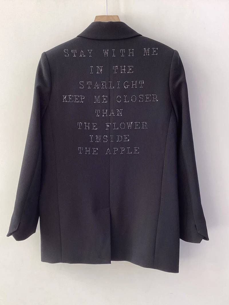 Женский Костюмный пиджак для осени/зимы 2024 женская черная Повседневная куртка с