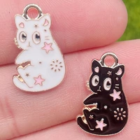 1220mm 20 pieces cute black white kitten womens earrings bracelets necklaces keychains pendants jewelry gifts diy making craft