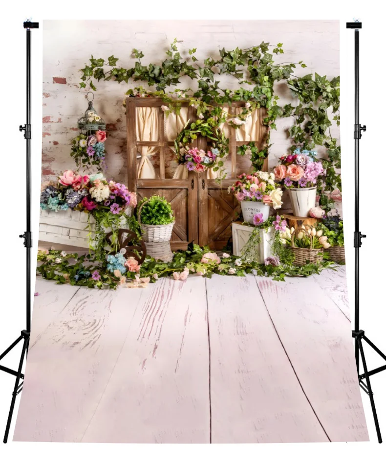 

Фон для фотосъемки новорожденных с изображением деревянного пола в честь Дня Рождения