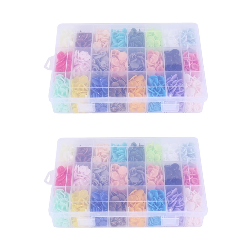 

Hot SV-816 Sets Plastic Snap Buttons, No-Sew T5 Snaps With Organizer Storage Case For Bibs Diapers Crafts