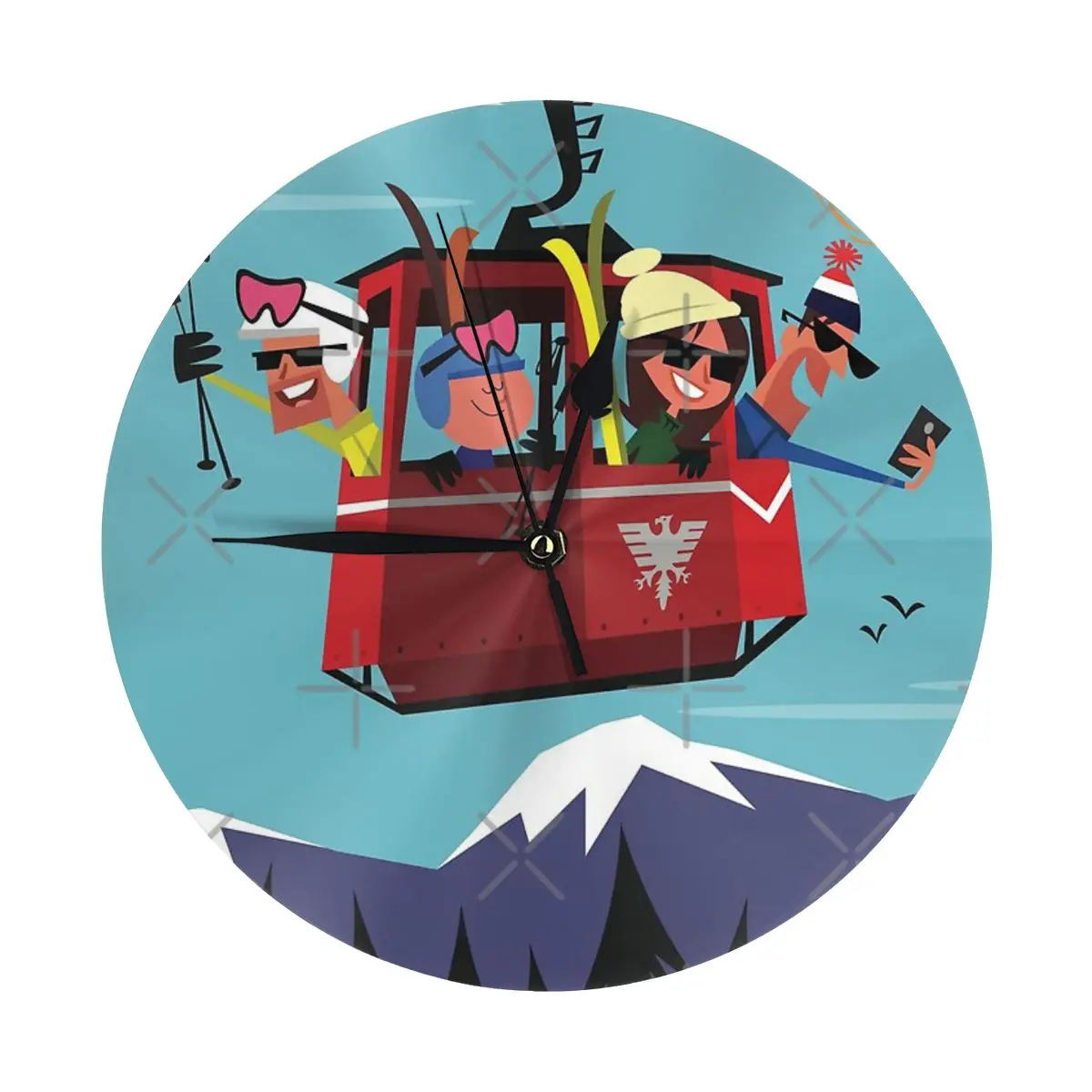 Фотографические часы Val isere постер настенные круглые украшения для комнаты