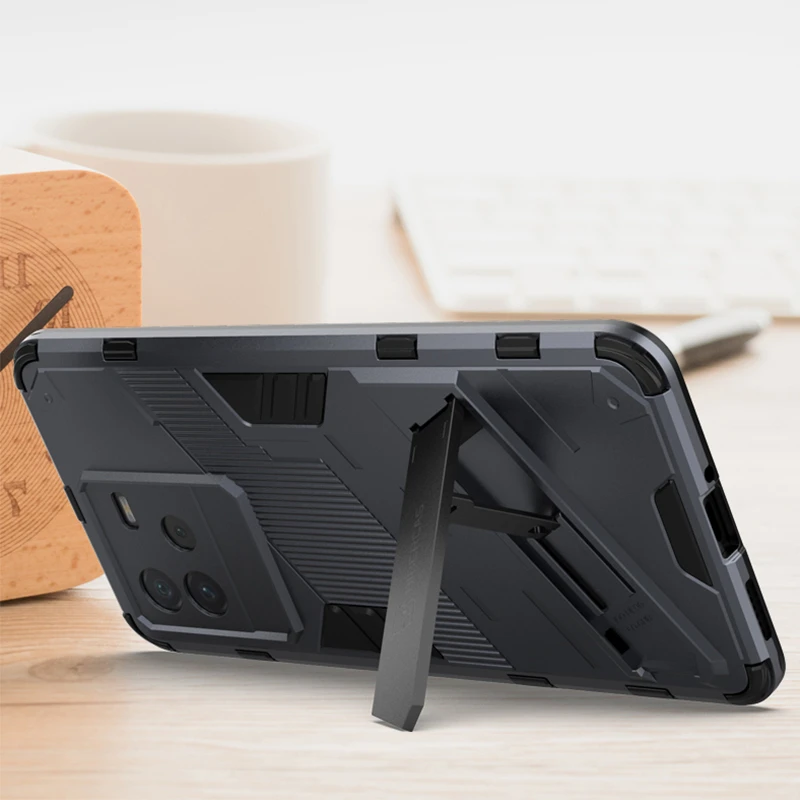 z uchwytem do Vivo iQOO Neo 6 SE Pokrowiec Capas Wstrząsoodporny zderzak Kickstand Back Cover Fundas