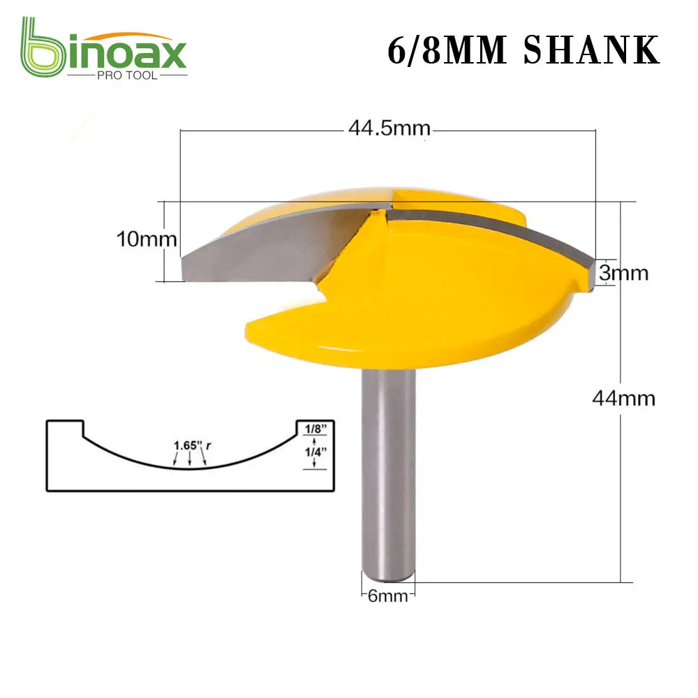 

Binoax Radius Horizontal Crown Router Bit Wood Milling Cutter - 6/8mm Shank