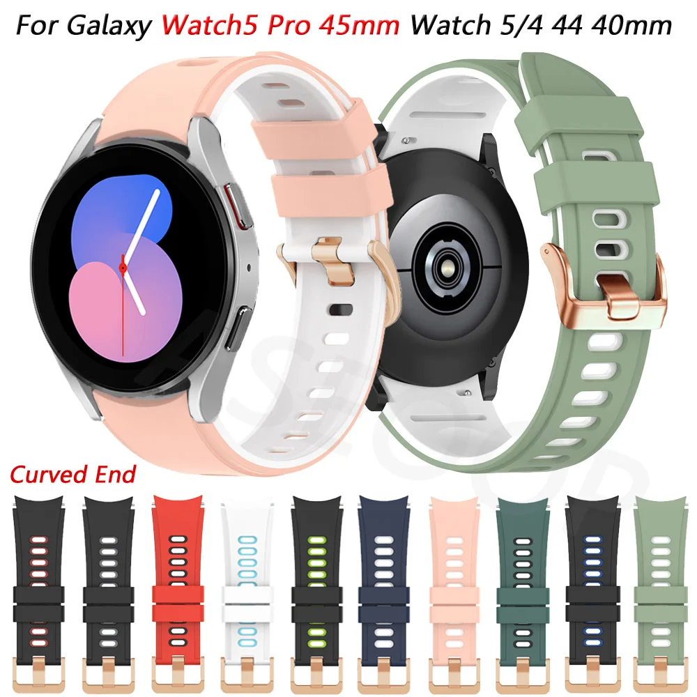 

Ремешок силиконовый для Samsung Galaxy Watch 5 Pro 45 мм, браслет для наручных часов 5/4 44 мм 40 мм, Смарт-часы Galaxy Watch 4 Classic 46 мм 42 мм