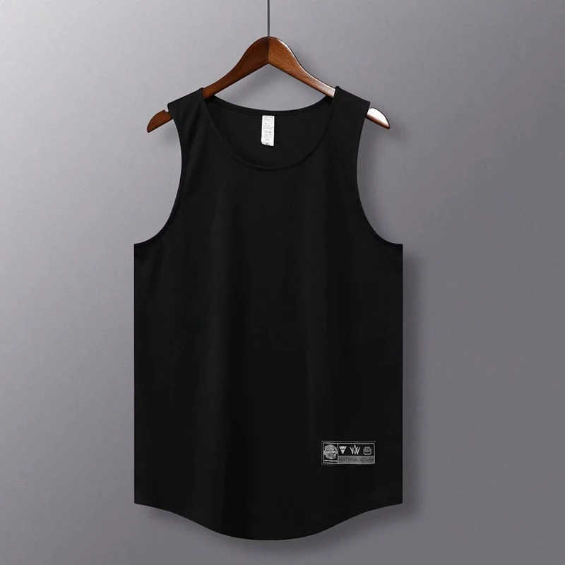 Men Bodybuilding Sports Vest Gym Tank Tops Solid Sleeveless Shirts Quick Dry Workout Vests Running Fitness Male Basketball Shirt