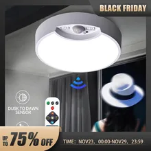 모션 센서가 있는 LED 센서 천장 조명, USB 충전식, 원격 조도 조절 가능, 옷장 샤워 계단 보관 복도용