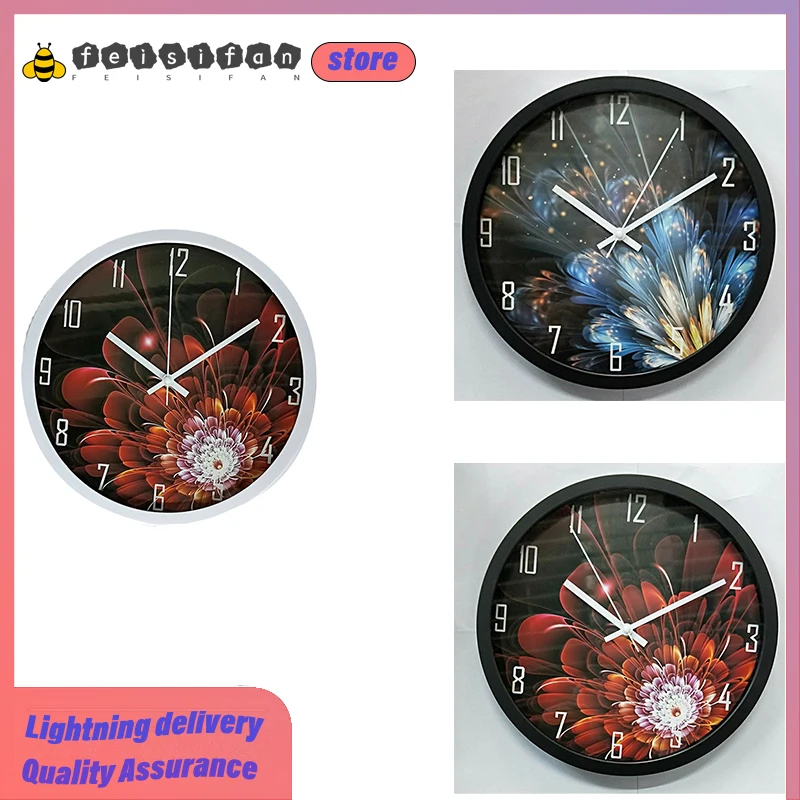 

12 inches simple European Creativity Wall Clock Painted Dial Mute Fashion Wall Clock Round Modern Design Living Room Decor