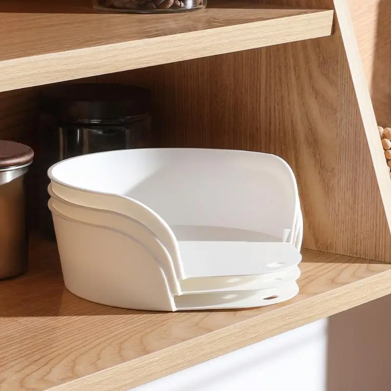 

White Kitchen Storage Dishes Kitchen 1pc Ingredients Plates Saving Space Tableware Kitchen Dishes Wholesale Household Food Plate