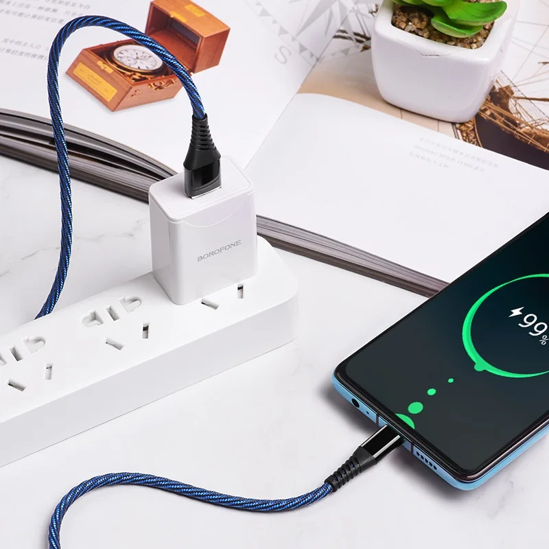Дата-кабель USB 5 0A для Type-C Borofone BU13 нейлон 1 2м | Мобильные телефоны и аксессуары