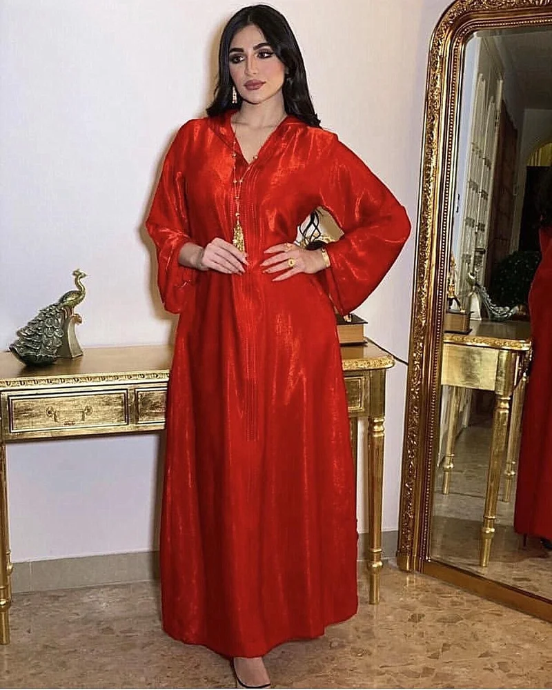 Dubai Hooded Lace Suede Robe Dress Women Abaya Ramadan Clothing Muslim Caftan Marocain Islam Robe Qatar Oman Turkey Robe Dresses