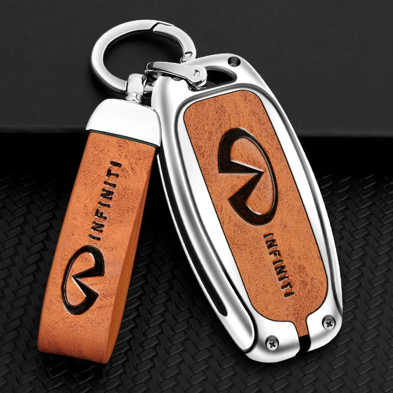 

Zinc Alloy Car Remote Key Full Cover Case Fob For Infiniti Q50 Q60 Q70 QX55 G37 JX35 QX50 QX60 QX80 Keychain Protect Bag Cover