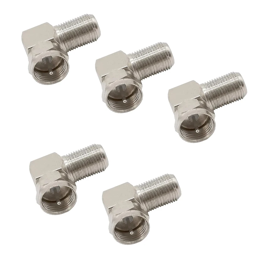 5Pcs/lot F-Type Adapter F Male Plug to Female Jack Socket Curved TV Aerial Antenna Cable RF Coaxial Connector