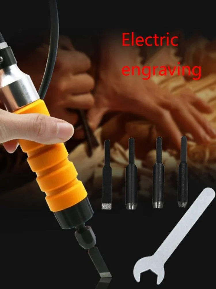 

Wood Chisel Woodworking Carving Set Electric Carving Machine Engraving Knife Tool with 5 Blades and 1 Wrench