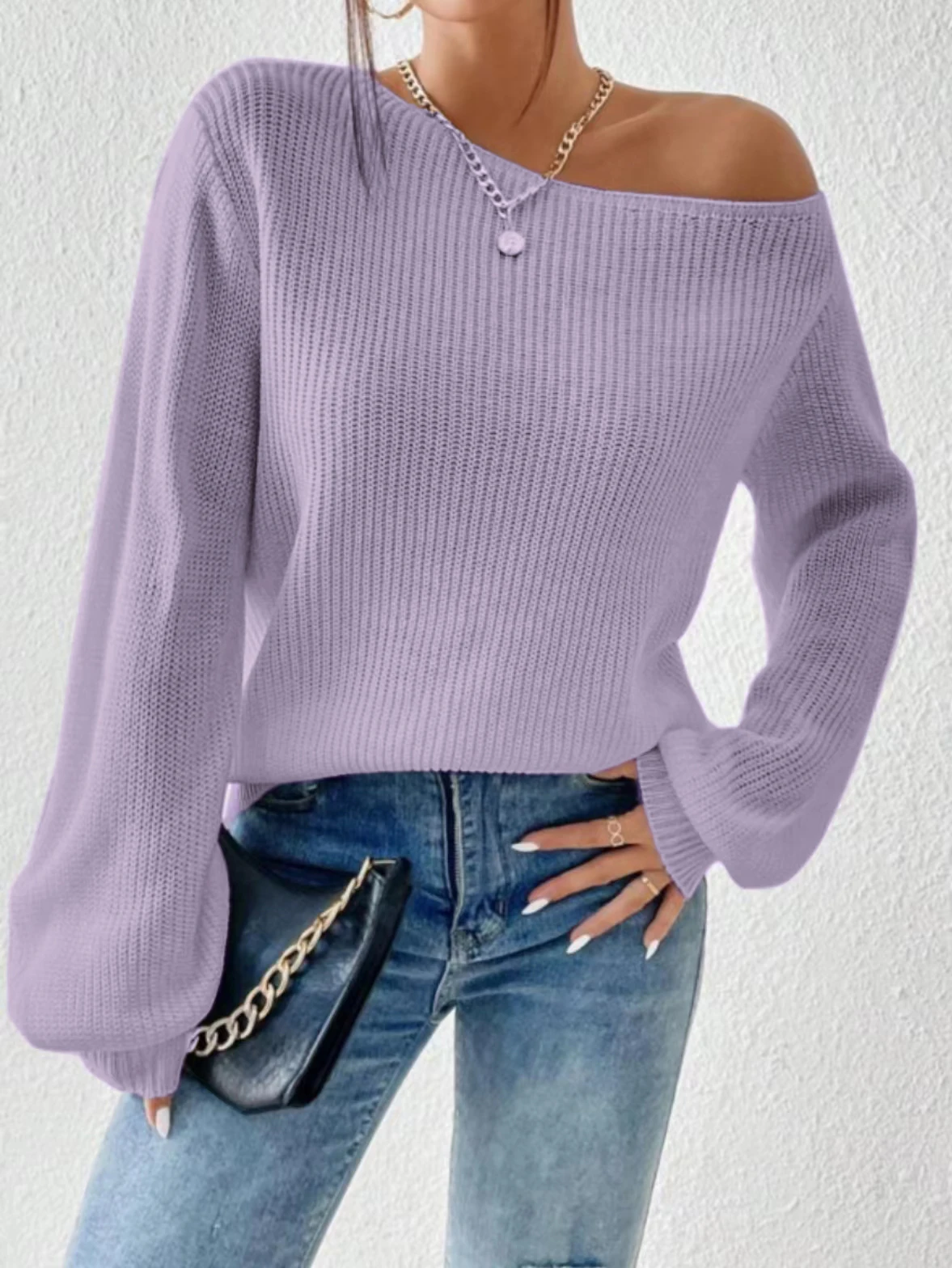 Женский свободный свитер из полиэстера