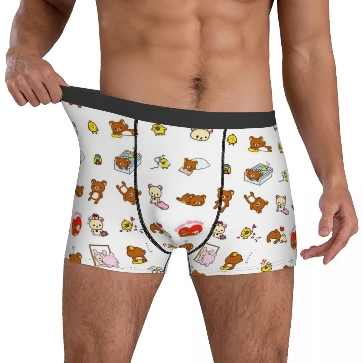 

Rilakkuma Underwear Rilakkuma Collage Men's Shorts Briefs Breathable Boxer Shorts Hot Print Plus Size Underpants