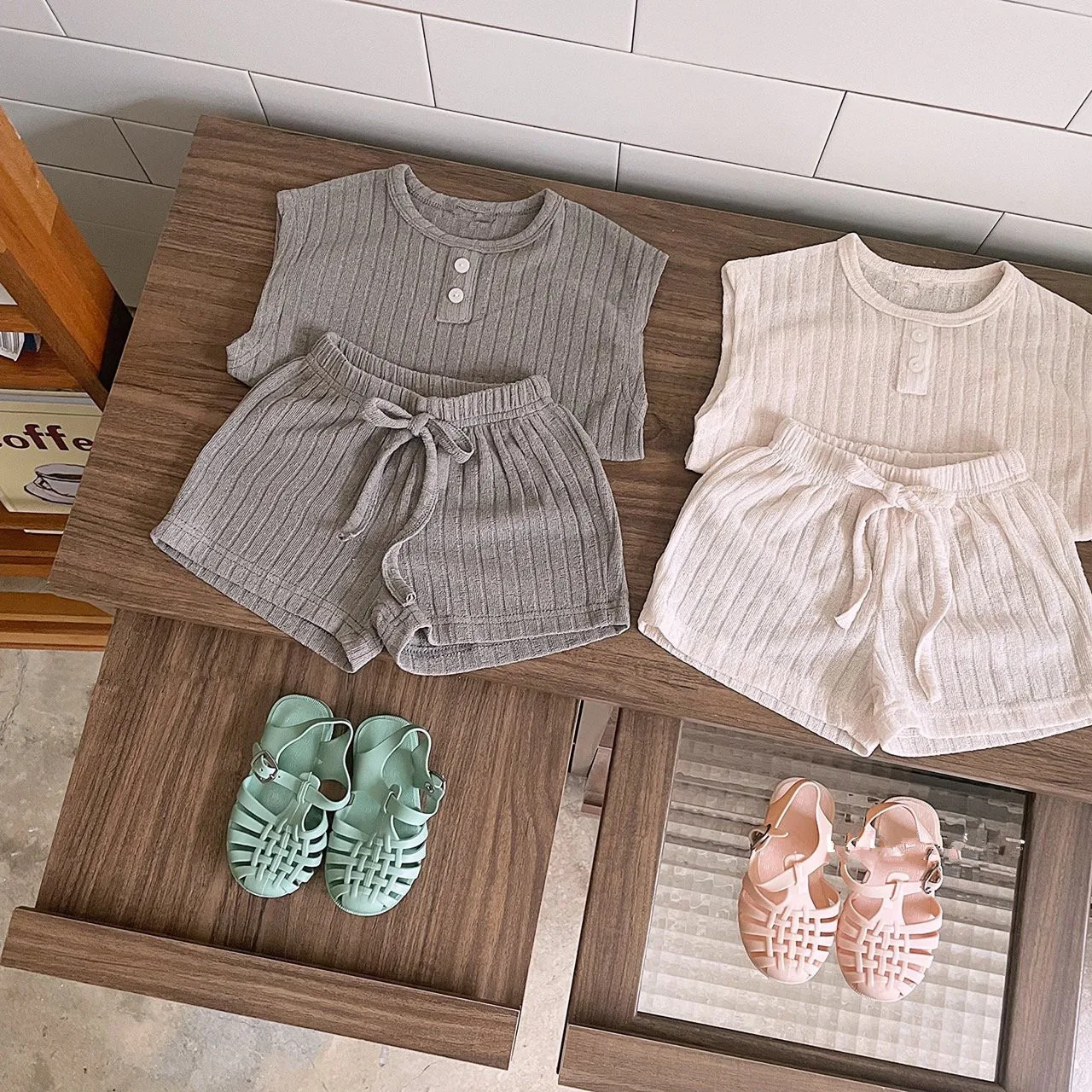 

Infant Baby Boy Girl Clothes Set Sleeveless Baby Bodysuit +Shorts Newborn Boy Outfits Summer Baby Girl Clothing