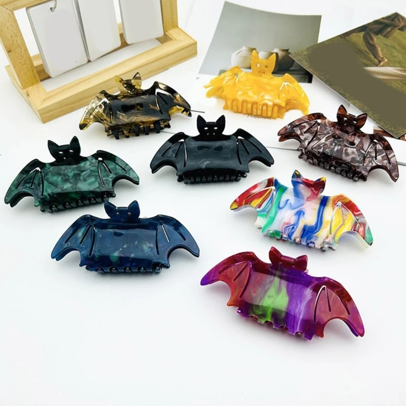 

Colorful Print Hot Girls Hair Claw Bat Shape Woman High Ponytail Hair Clip