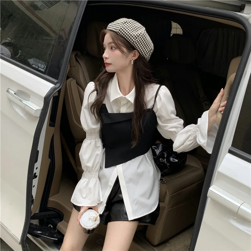 Рубашки женские с длинными пышными рукавами белая шикарная весенняя одежда в