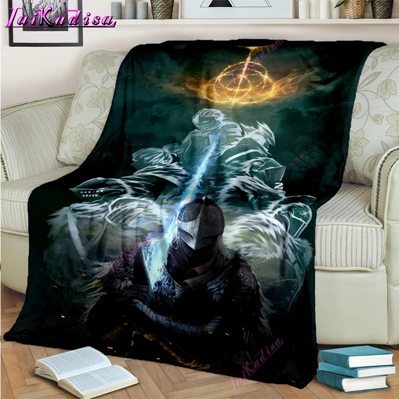 

Мягкое одеяло Elden с кольцами, плед для игр, Флисовое одеяло, покрывало для дивана, легкое теплое одеяло для кровати, дивана