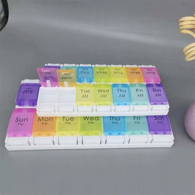 

7 Days Weekly Pills Box Tablet Holder Storage Case Medicine Drug Container Mini 14/7 Cells Pill Box Tablet Storage Box Organizer