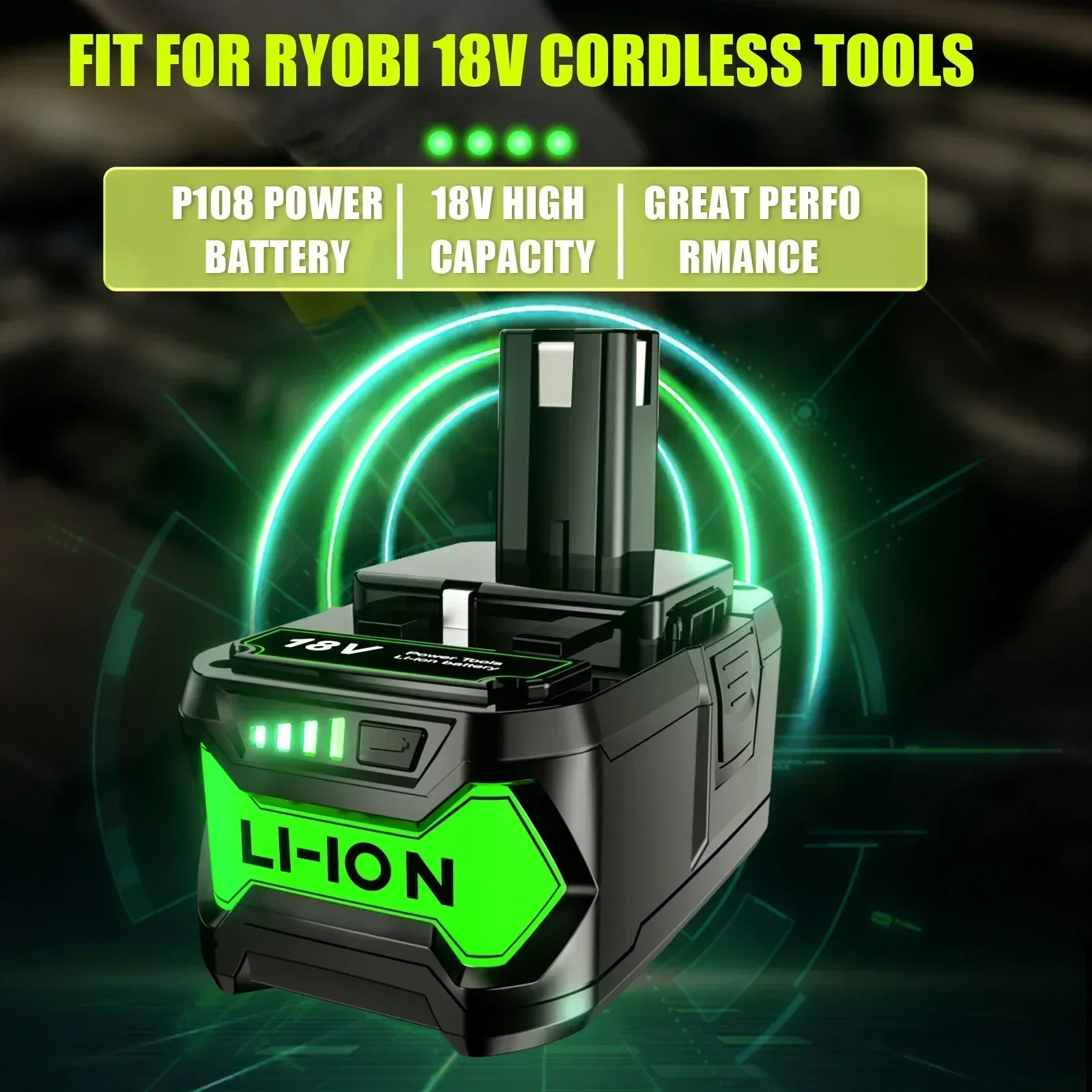 6 Ач для RYOBI 18 В аккумулятор P108 One + Plus литий-ионный электроинструмент P104 P107 RB18L50 RB18L20
