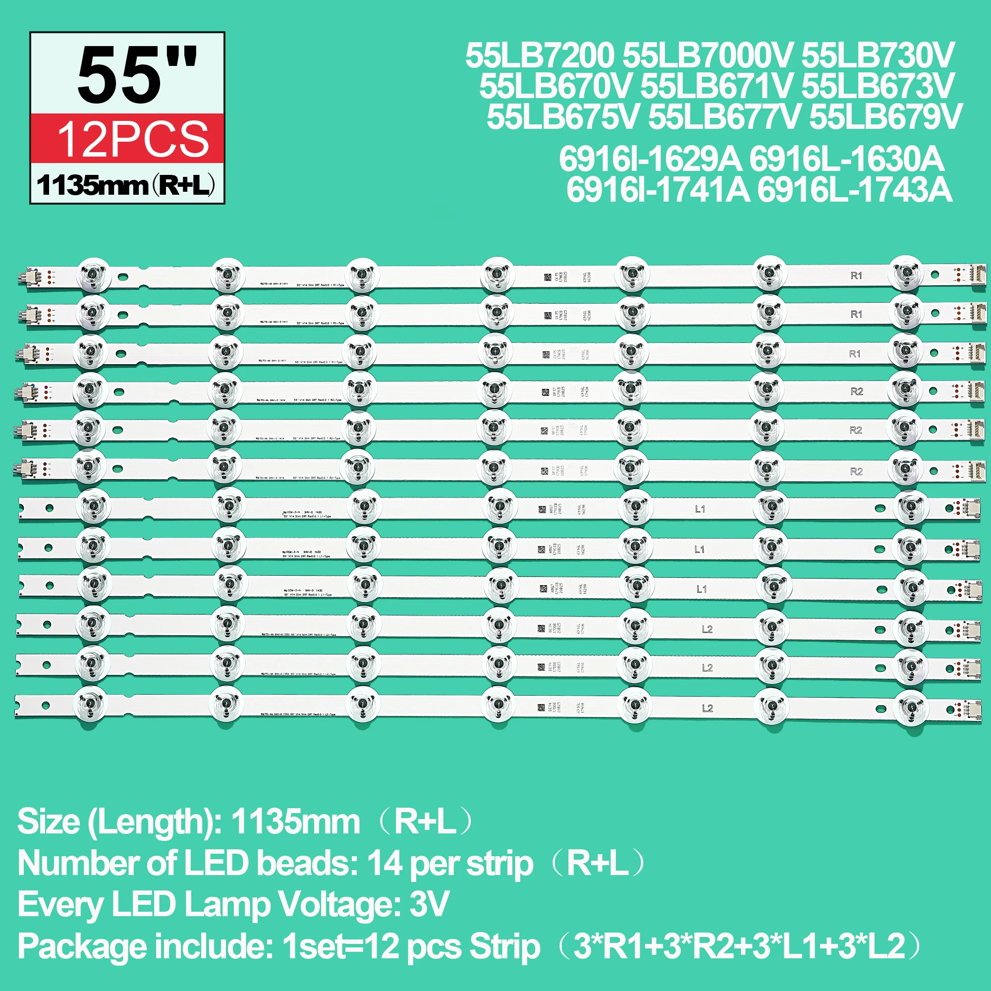 

LED TV Backlight For LG 55 LED Bar 55LB550U 55LB582V 55LF5850 55LB5550 55LB6300 55LB5600 55LB5700 55LB6200 55LB LED Backlight TV