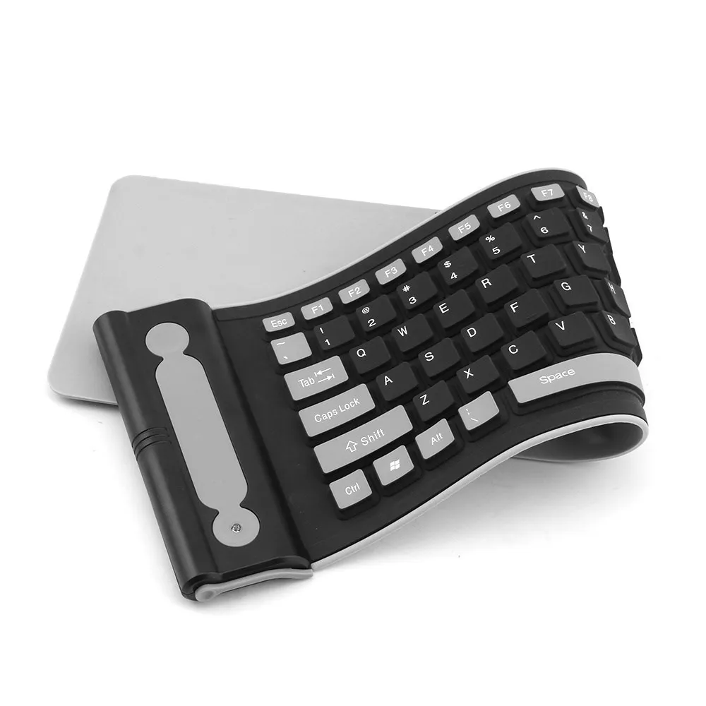 

Silicone Folding Wireless Keyboard USB Silent Foldable Keyboard Waterproof Portable Utra Thin Keyboard For PC Laptop iPad Tablet