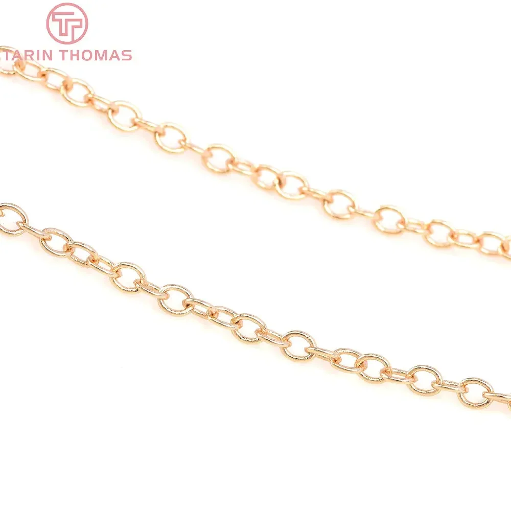 (4286) 2 метра ширина мм 24 К цвет шампанского медь круглая овальная форма звенья цепи