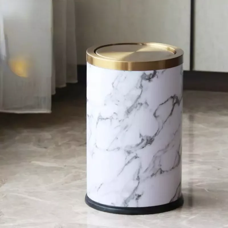 

NEW2023 Luxury Gold Trash Can Bedroom Stainless Steel Home Office Bathroom Trash Bin Kitchen Cabinet Storage Poubelle Storage BS