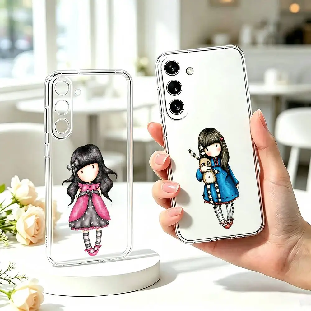Фото Милый чехол для телефона S-Santoro G-Gorjuss для Samsung A10,12,20,21S,30,31,40,50,51,52,70,71, прозрачный чехол №1