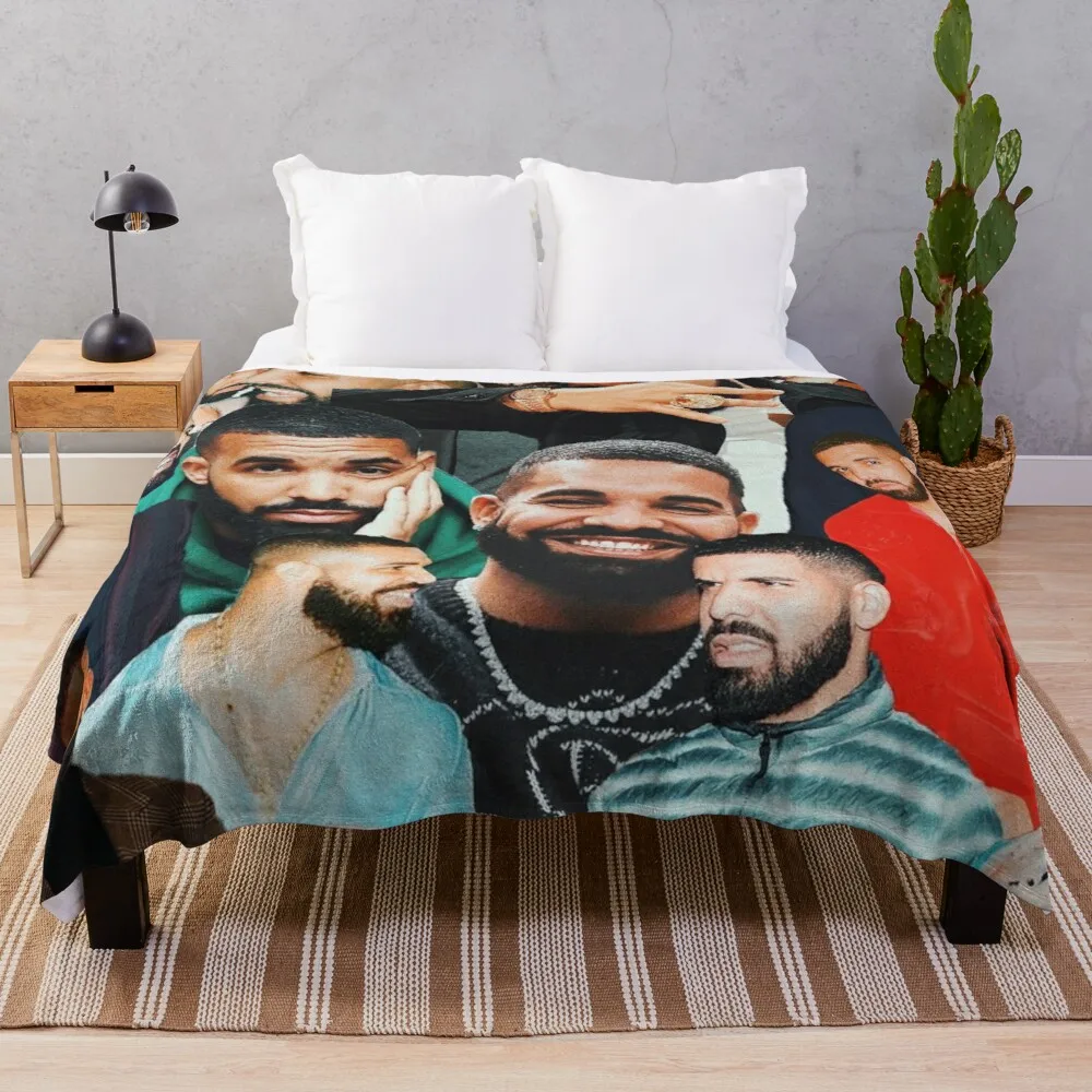 

drake collage Throw Blanket Blanket Wool