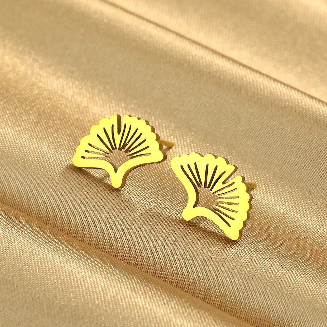 Серьги-гвоздики в виде веера из нержавеющей стали Todorova для женщин и мужчин модная