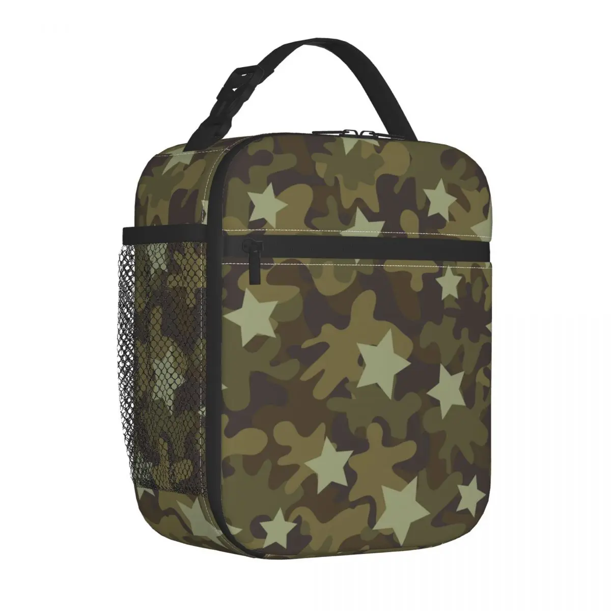 Camouflage Camo Star Print Thermal Insulated Lunch Bags Port