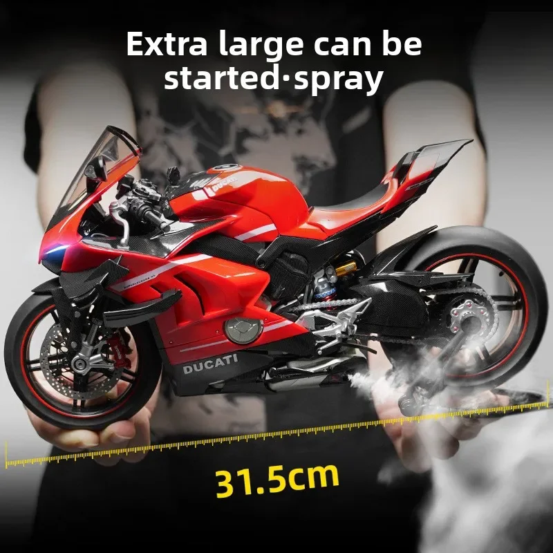 Фото Новая модель гоночного мотоцикла Ducati V4S из сплава, масштаб 1:7, 2026 год, декоративное украшение для дома, идеальный подарок для коллекционеров и мальчиков №2