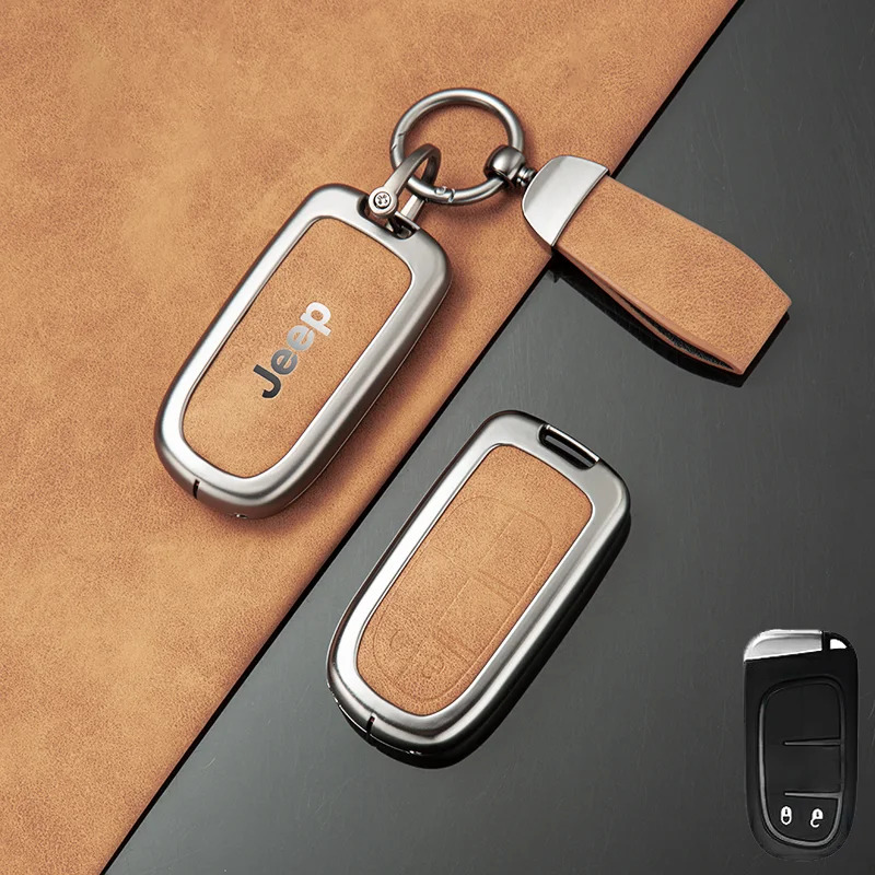 

Чехол для ключей от автомобиля из сплава кожи для Jeep Renegade Wrangler Patriot Grand Cherokee Compass Liberty WK2 KL MP BU SRT, аксессуары