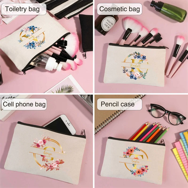 Индивидуальные индивидуальные уникальные парусиновые косметички сделай сам