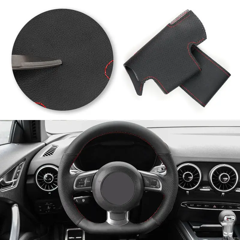 Перфорированный кожаный чехол на руль автомобиля из микрофибры защитная
