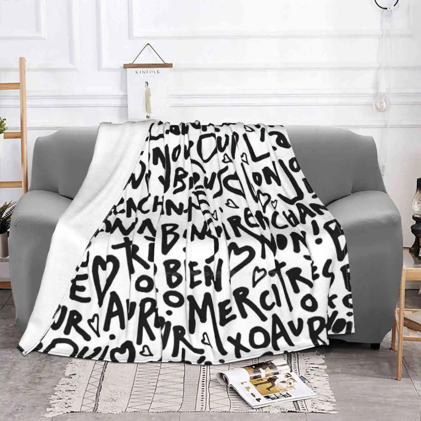 I Heart French для дома дивана-кровати кемпинга автомобиля самолета путешествий