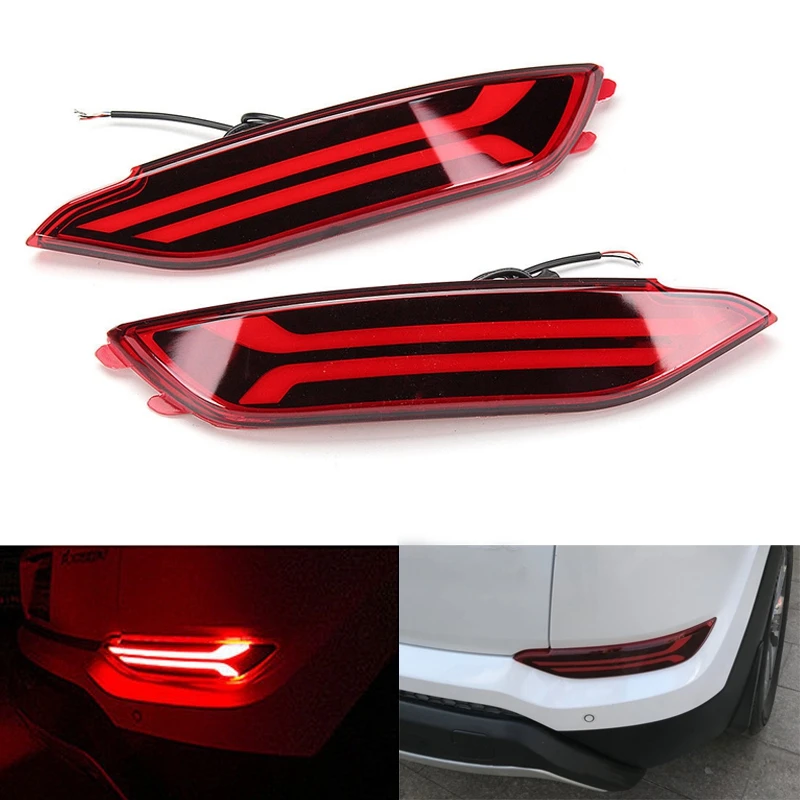 

1Pair LED Rear Bumper Lights Driving Brake Tail Lamp Rear Bumper Reflector Light For Hyundai Tucson 2016-2018