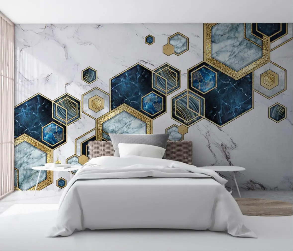 

beibehang custom modern geometric marble Papel De Parede 3D Murals Photo Wallpaper Background Wallpaper For Bedroom Mural