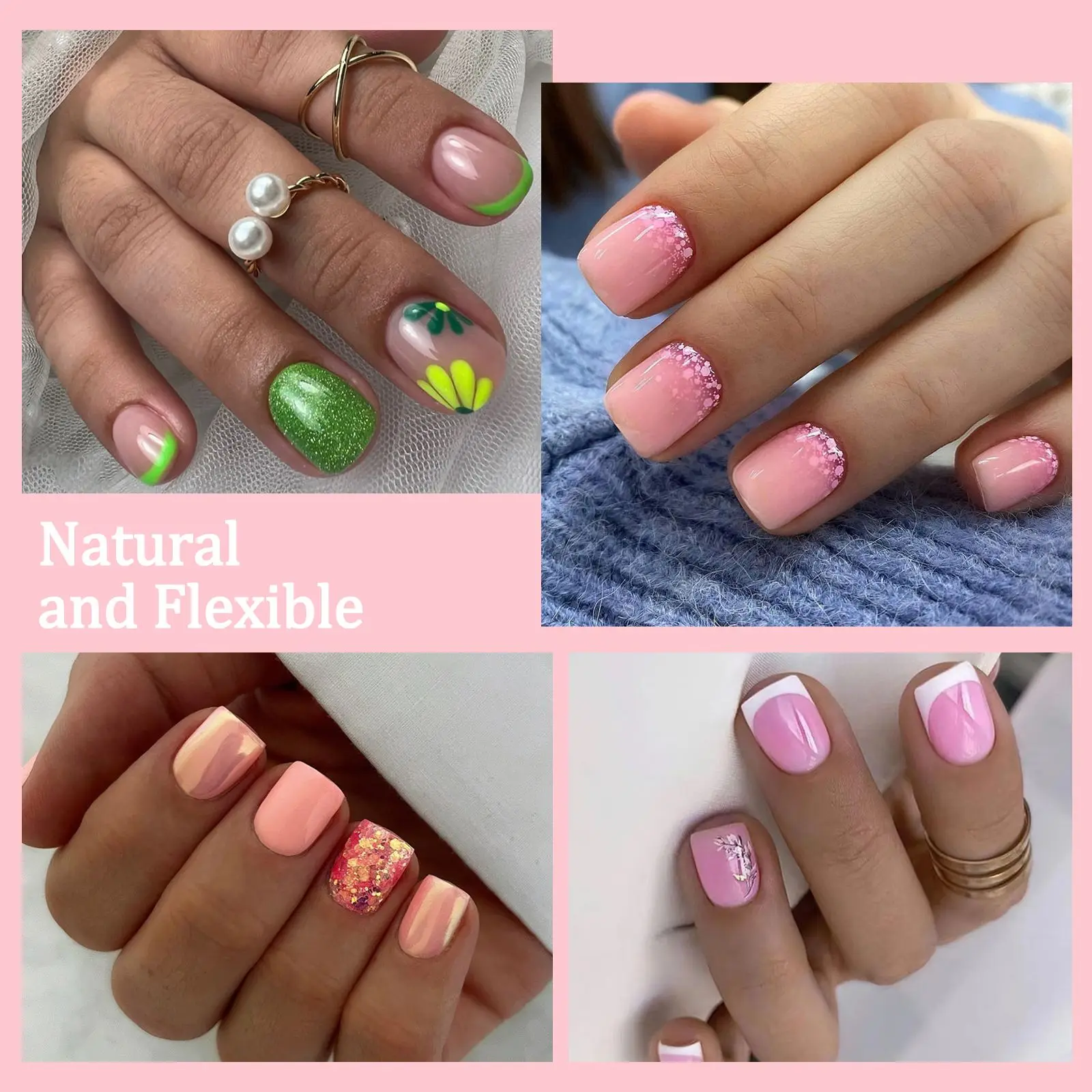 

Pre-Shaped Nail Tips Soft Gel 15 Sizes Extra Short Square Fake Nail Acrylic Full Matte False Nails For DIY Nail Extensions