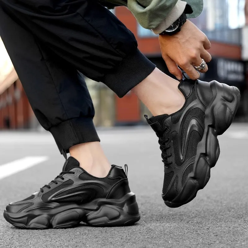 Autumn and Winter Breathable Invisible Elevator Men's Shoes 0cm White Couple Large Small Size Sports Casual Platfo...